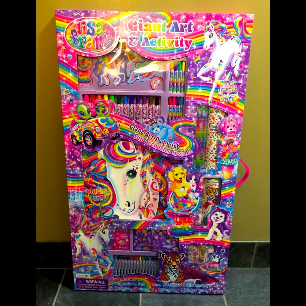 LISA FRANK GIANT SIZE ART & ACTIVITY SET Over 3’H NWT FUN!